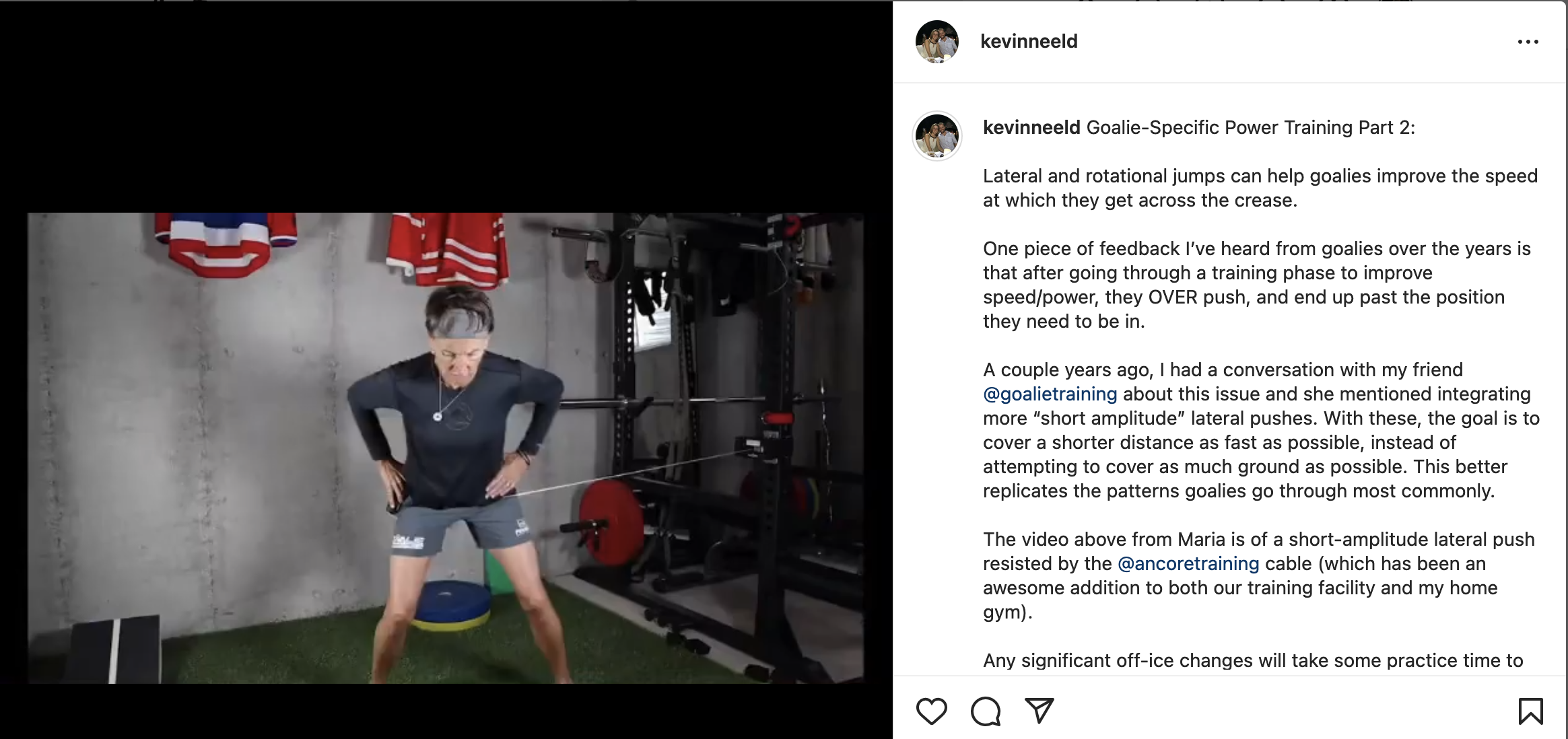 Goalie-Specific Power Training: Lateral Pushing