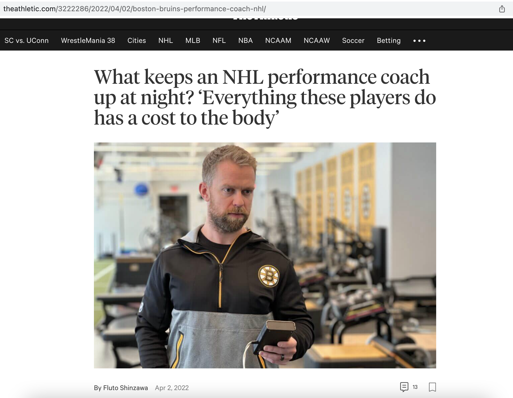 The Athletic: What keeps an NHL performance coach up at night?