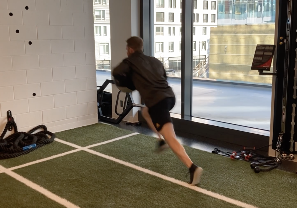 Speed Training Med Ball Chest Pass w/ Step Kevin Neeld